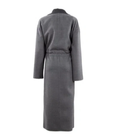 Fabiana Filippi Robe Coat With Notched Lapel And Pockets In Black