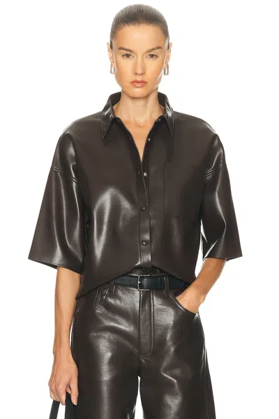 Citizen Of Humanity Frances Cropped Cape Button Up In Chocolate In Brown