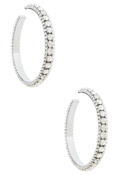 Area Large Crystal Hoop Earrings In Metallic