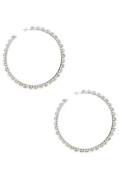 Area Large Crystal Hoop Earrings In Metallic