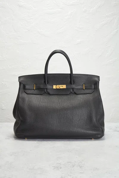 Pre-owned Hermes Togo Birkin 40 Handbag In Black