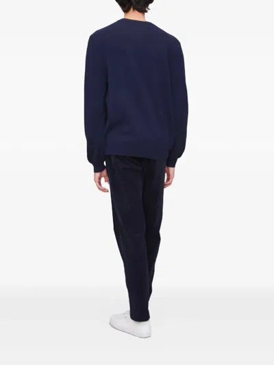 Apc A.p.c. Diamond Pattern Crewneck Sweater In Blue