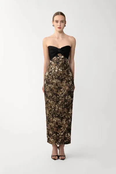 Sau Lee Jackie Midi Dress In Brown