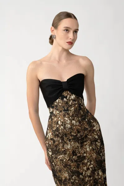 Sau Lee Jackie Midi Dress In Brown