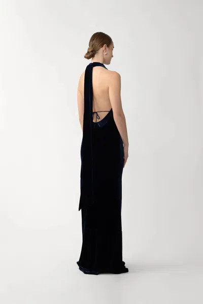 Sau Lee Pearl Velvet Gown In Black