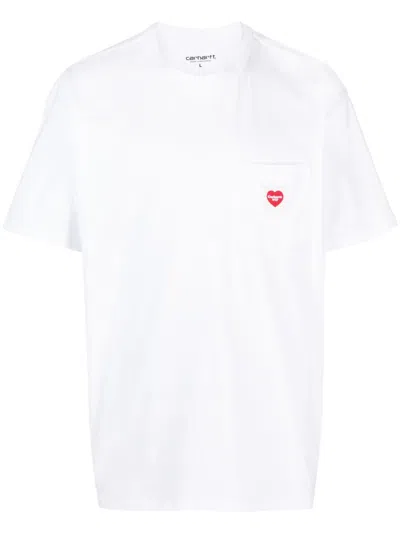 Carhartt Wip Short-sleeve Logo T-shirt Logo In White