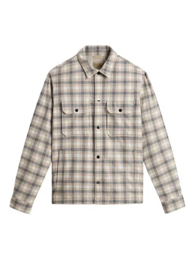 Woolrich Plaid Pattern Jacket Featuring Chest Pockets In Gray