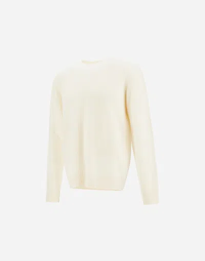 Herno Sweater In Ribbed Wool Cashmere In Neutral