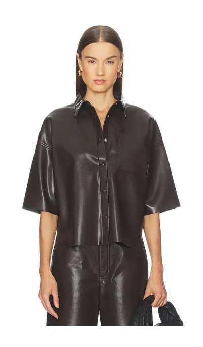 Citizen Of Humanity Frances Cropped Cape Button Up In Chocolate In Brown