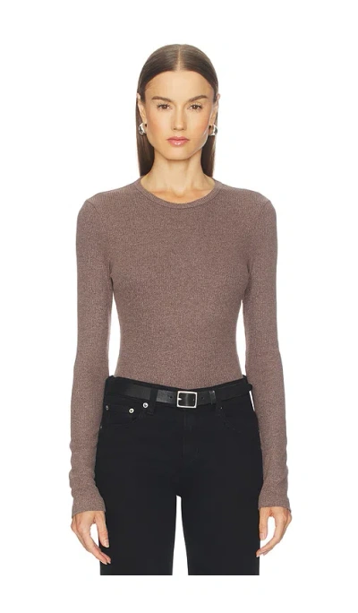 Agolde Delphi Slim Tee In Brown