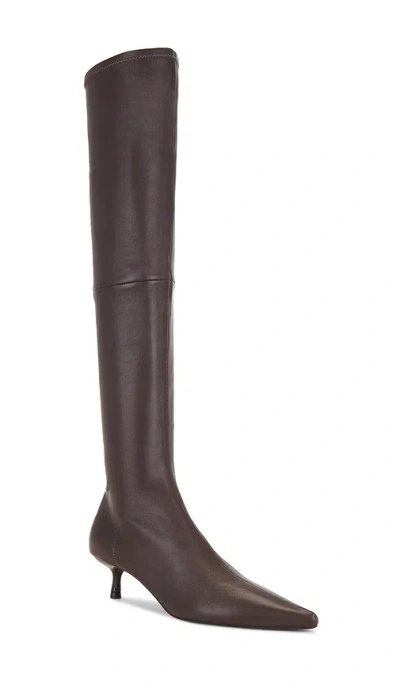 Simkhai Joni Stretch Leather Over-the-knee Boots Hickory In Black