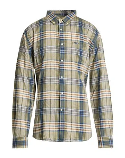 Barbour Man Shirt Military Green Size 3xl Lyocell, Linen In Green