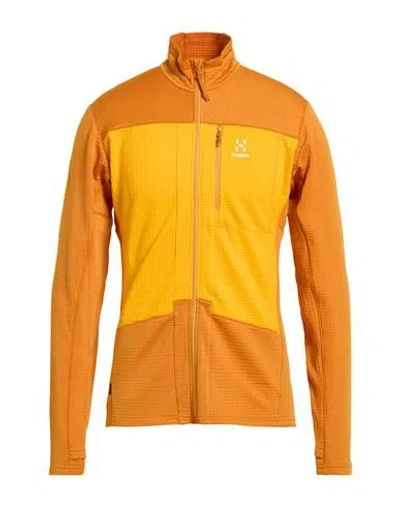 Haglöfs Man Sweatshirt Mandarin Size Xl Recycled Polyester, Polyester, Elastane In Orange