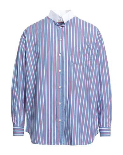 Mackintosh Man Shirt Slate Blue Size M Cotton In Blue