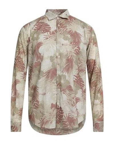 Luca Bertelli Man Shirt Sand Size 16 ½ Cotton In Nude