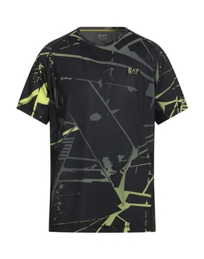 Ea7 Man T-shirt Charcoal Size 3xl Polyester, Elastane In Multi