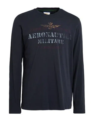 Aeronautica Militare Man T-shirt Midnight Blue Size L Cotton In Blue