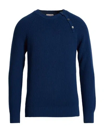 Mc George Man Sweater Navy Size 40 Wool, Cashmere In Blue