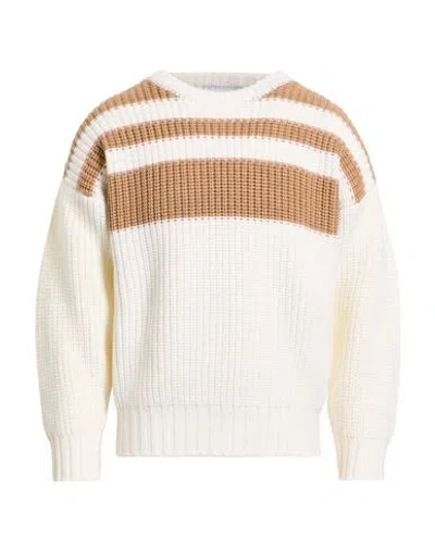 Lardini Man Sweater Cream Size 44 Wool In Multi