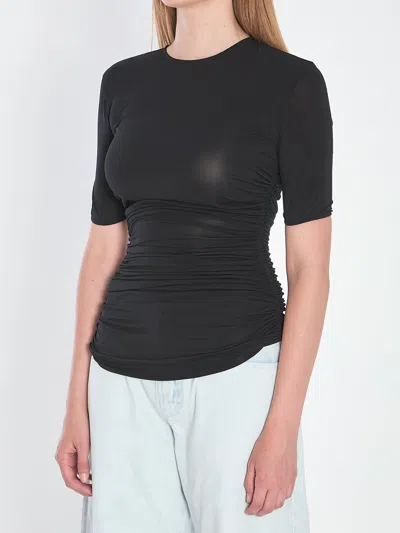 Alaïa Alaia Pleats T-shirt In Black