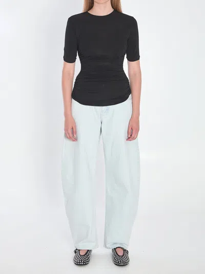 Alaïa Alaia Pleats T-shirt In Black