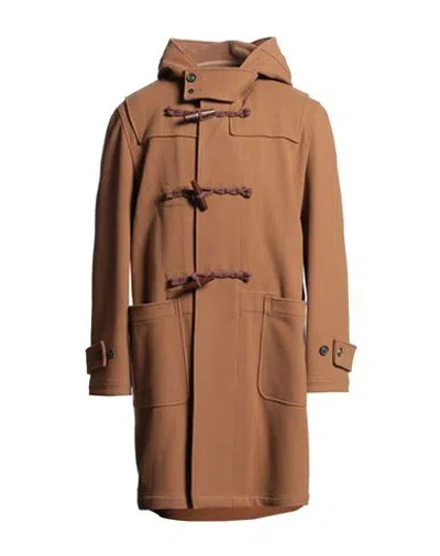 Lardini Man Coat Camel Size 42 Wool, Polyamide In Brown