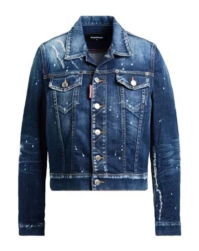 Dsquared2 Woman Denim Outerwear Blue Size 10 Cotton, Elastane In Blue