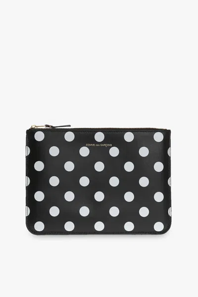 Comme Des Garçons Patterned Pouch In Black