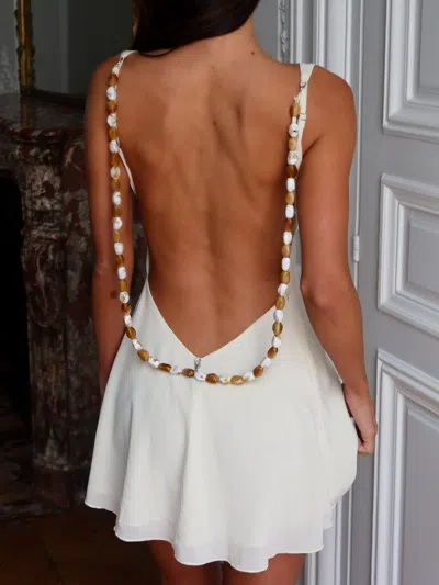 Outcast Eloisa Mini Dress Ivory In Gray