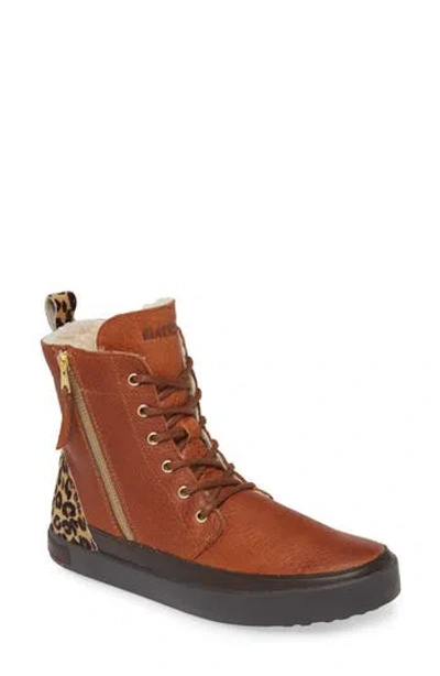 Blackstone 'cw96' Genuine Shearling Lined Sneaker Boot In Brown