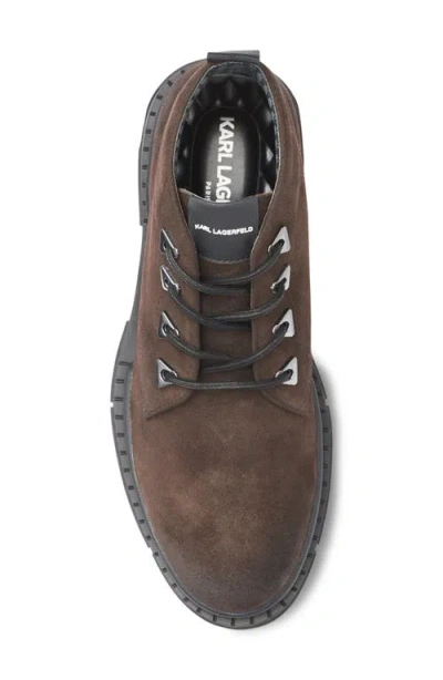 Karl Lagerfeld Paris Suede Lug Chukka Boot In Brown
