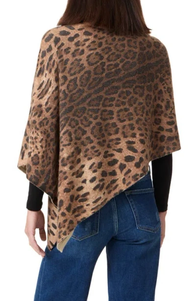 Sofia Cashmere Cashmere & Wool Blend Poncho In Brown