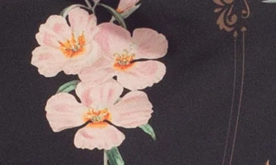 Tash And Sophie Floral Hardware Satin Top In Multi