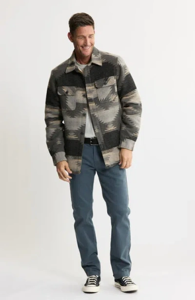 Jachs Geometric Jacquard Faux Shearling Lined Jacket In Multi