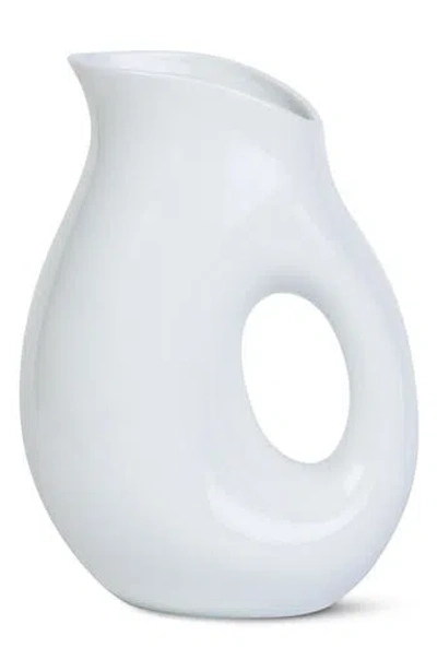 Tag Large Oval Pitcher In White
