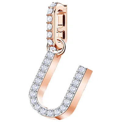 Swarovski Rose-gold Tone Plated White Remix Collection U Charm In Gold