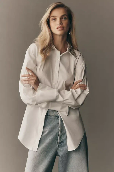 Simonmiller Loch Poplin Buttondown Blouse In Gray