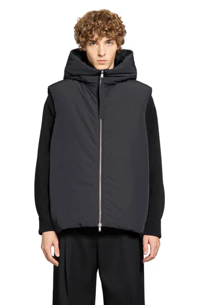 Jil Sander Man Black Vests In Black