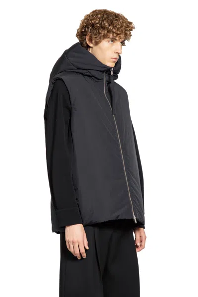 Jil Sander Man Black Vests In Black