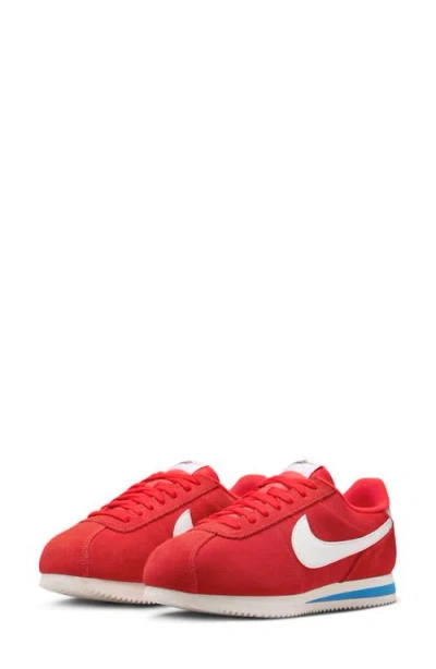 Nike Cortez Suede Sneakers In Red