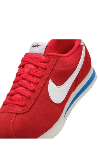 Nike Cortez Suede Sneakers In Red