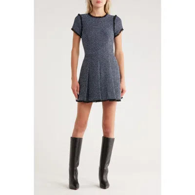 Cinq À Sept Nova Short Sleeve Metallic Tweed Dress In Gray
