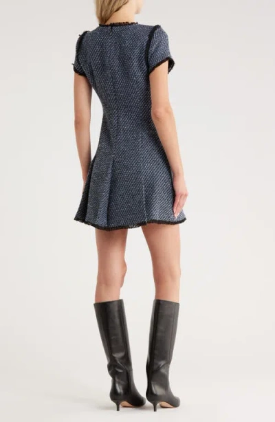 Cinq À Sept Nova Short Sleeve Metallic Tweed Dress In Gray