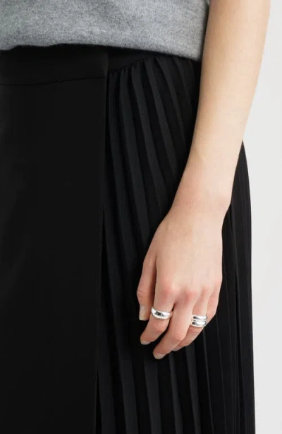 Nordstrom Mixed Media Maxi Skirt In Black