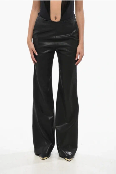 Diesel Solid Color P-lumys Pants With Frayed Detail In Black