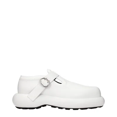 Jil Sander Scarpe Leather Loafers In White