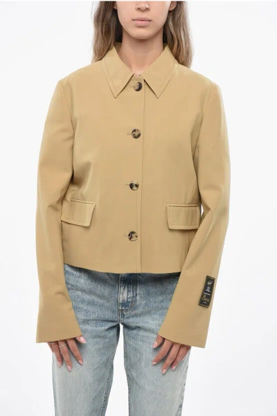 Marni Cropped Virgin Wool Blend 4 Buttons Blazer In Nude