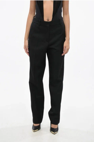 The Row Virgin Wool And Wool Borgo Pants In Black