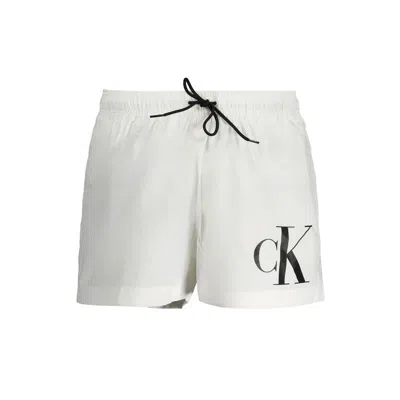 Calvin Klein White Polyester Swimwear In White