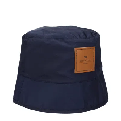 Max Mara Blue Polyamide Bucket Hats In Brown